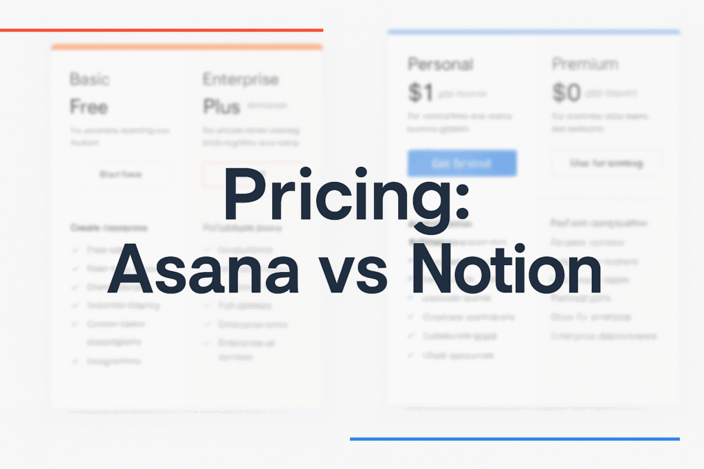 Pricing comparison asana vs notion