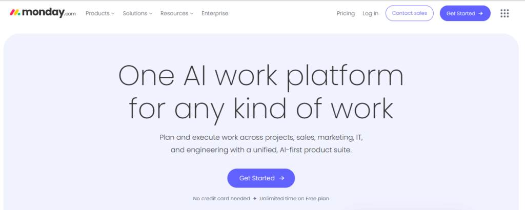 Monday.com agile board used for project tracking, a leading agile software tool for scalable team collaboration.