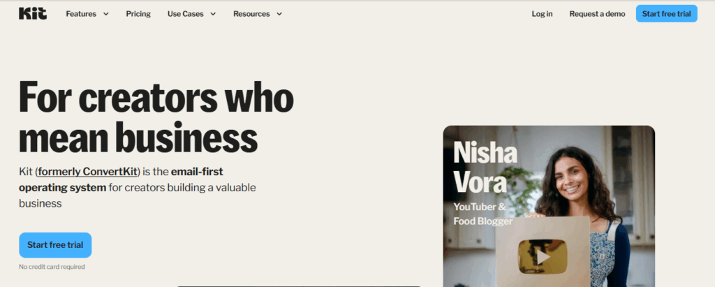 ConvertKit email marketing interface, one of the best Mailchimp alternatives for creators, bloggers, and educators in 2025.