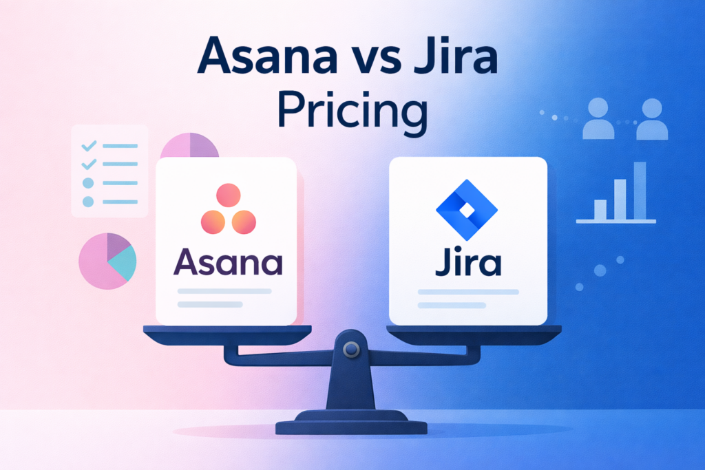 Visual comparison of Asana and Jira pricing structures for 2026.