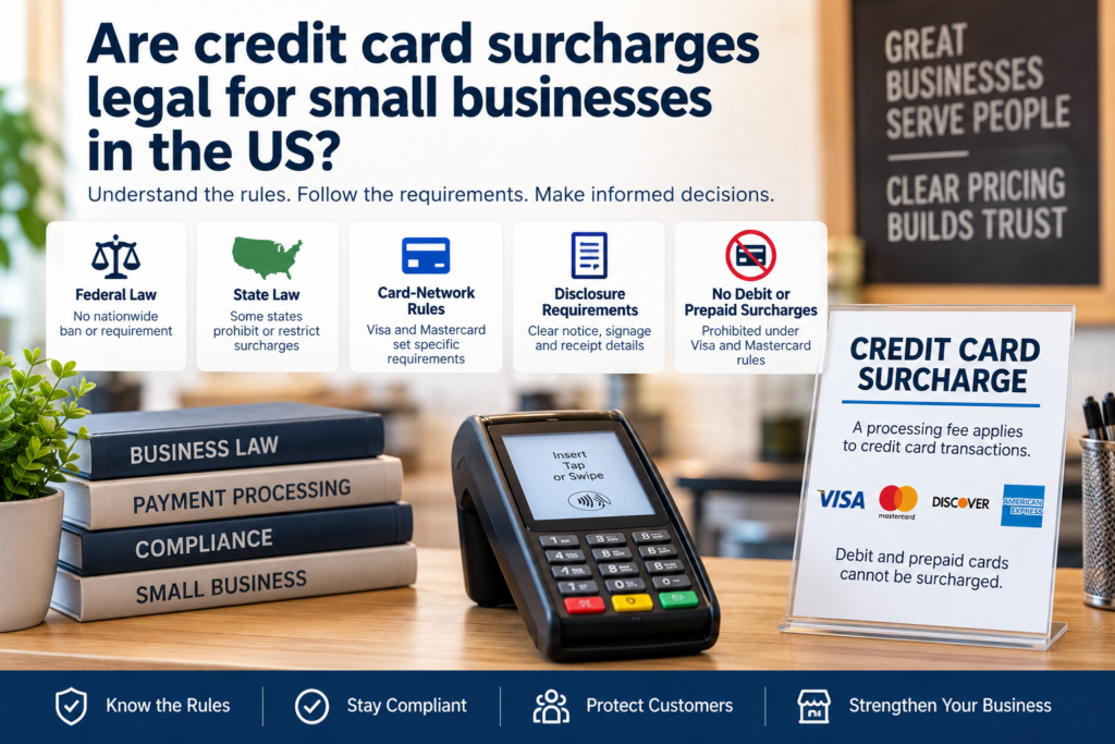 Are credit card surcharges legal for small businesses in the US?